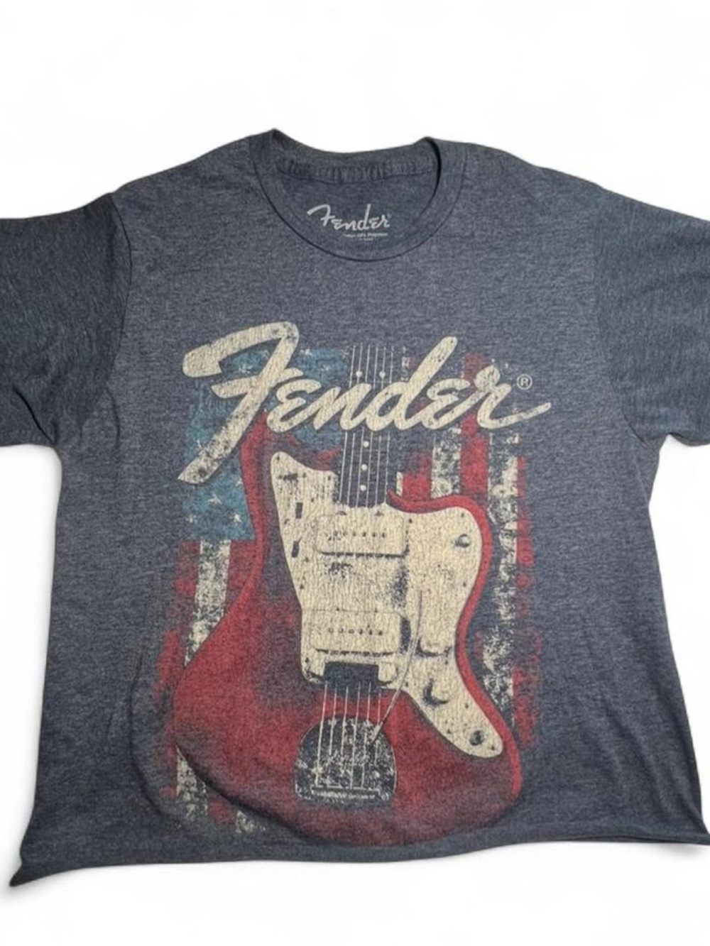 Fender Tee with Light Red Guitar Graphic
